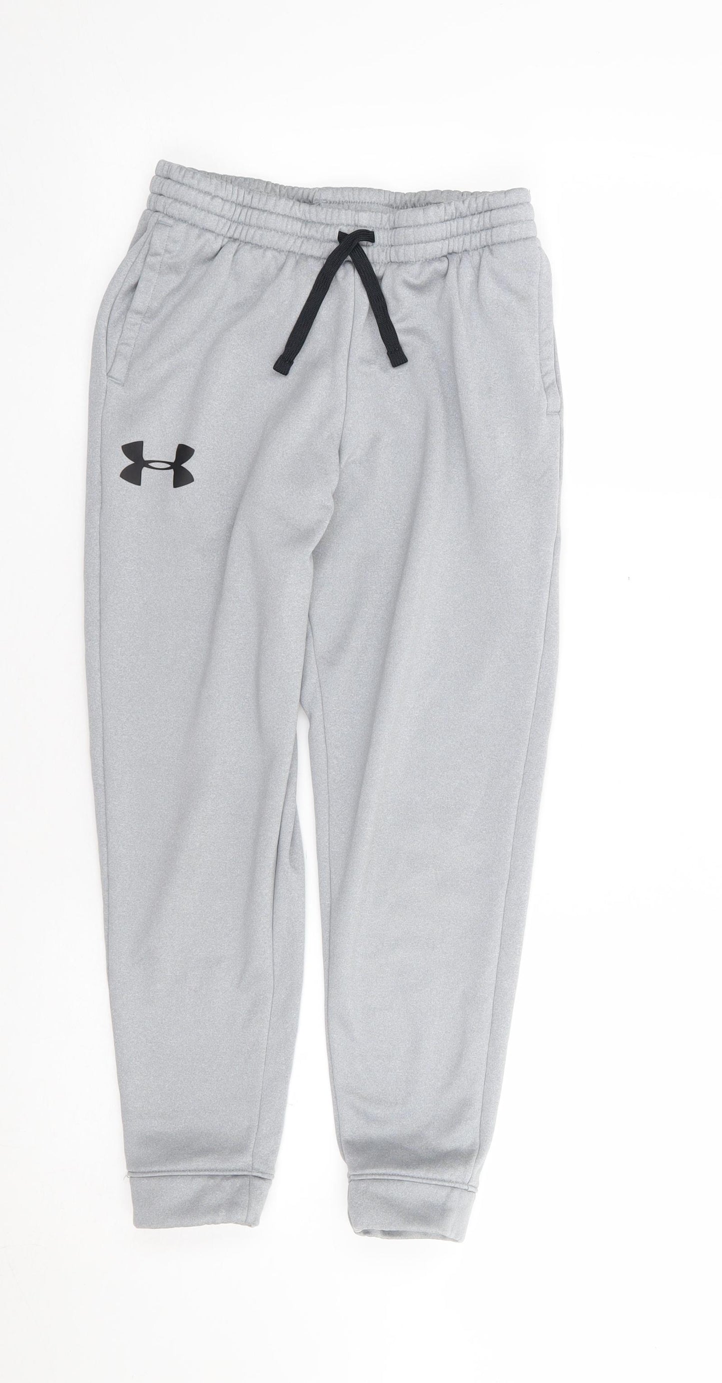 Under armour Boys Grey Polyester Jogger Trousers Size 9-10 Years L23 in Regular Drawstring