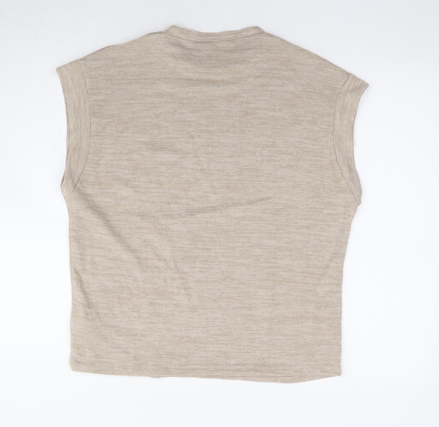 SheIn Womens Beige Crew Neck Polyester Vest Jumper Size M