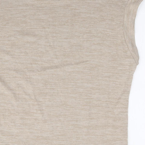 SheIn Womens Beige Crew Neck Polyester Vest Jumper Size M