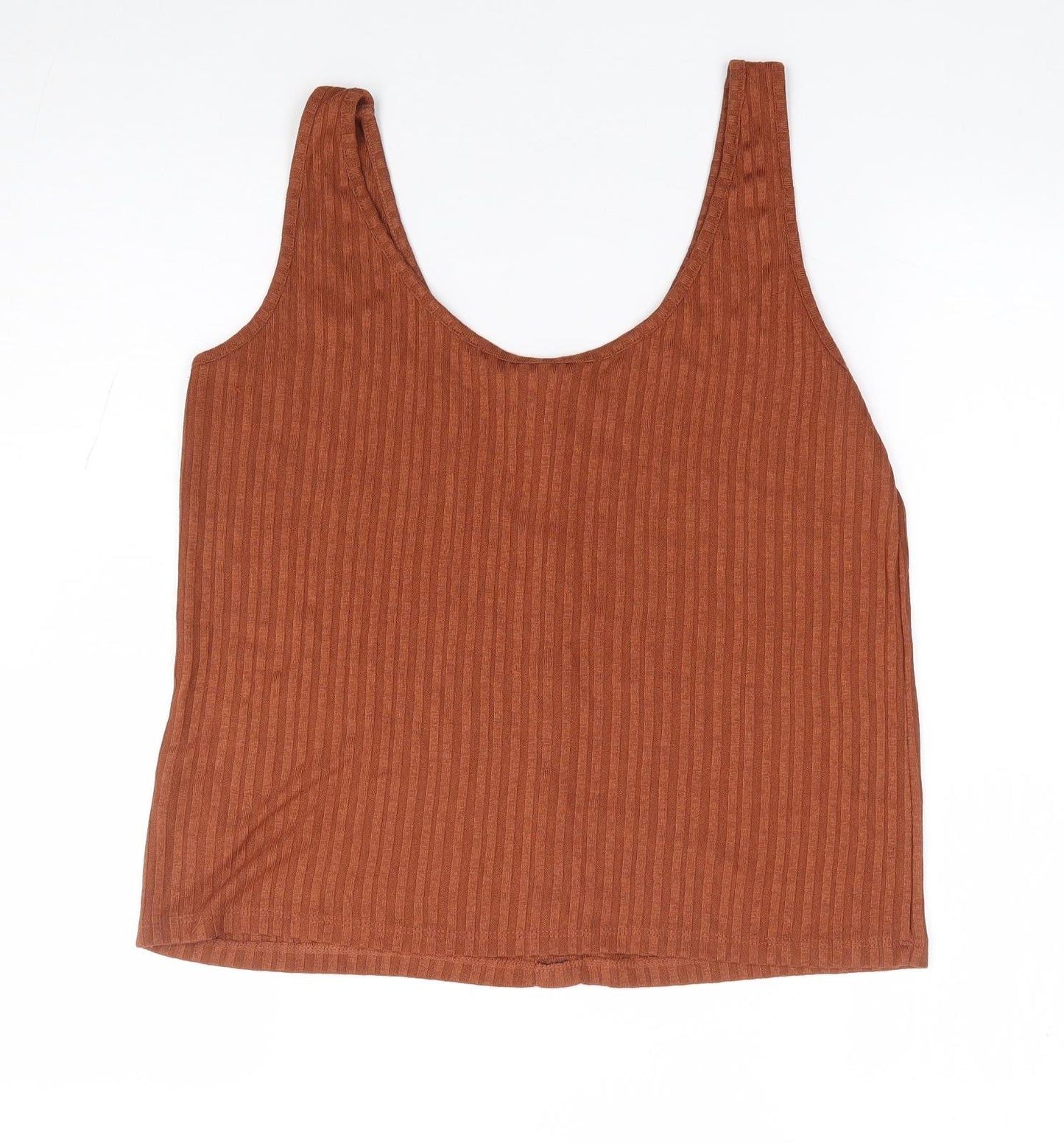 H&M Womens Brown Polyester Jersey Tank Size M Round Neck