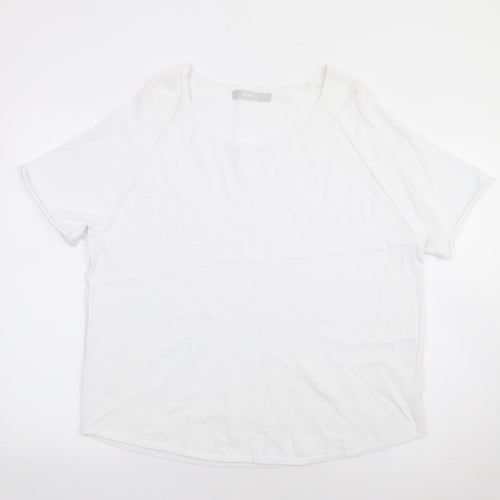 Bianca Womens Ivory Round Neck Polyester Pullover Jumper Size L