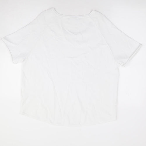 Bianca Womens Ivory Round Neck Polyester Pullover Jumper Size L