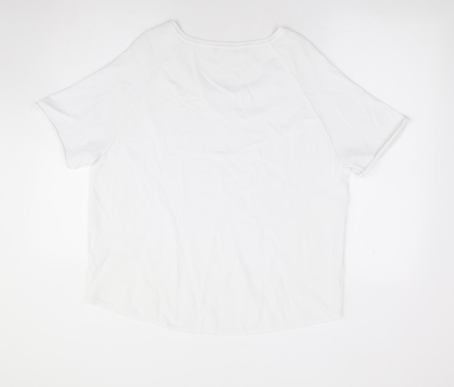 Bianca Womens Ivory Round Neck Polyester Pullover Jumper Size L