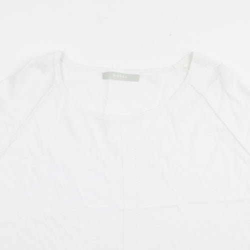 Bianca Womens Ivory Round Neck Polyester Pullover Jumper Size L