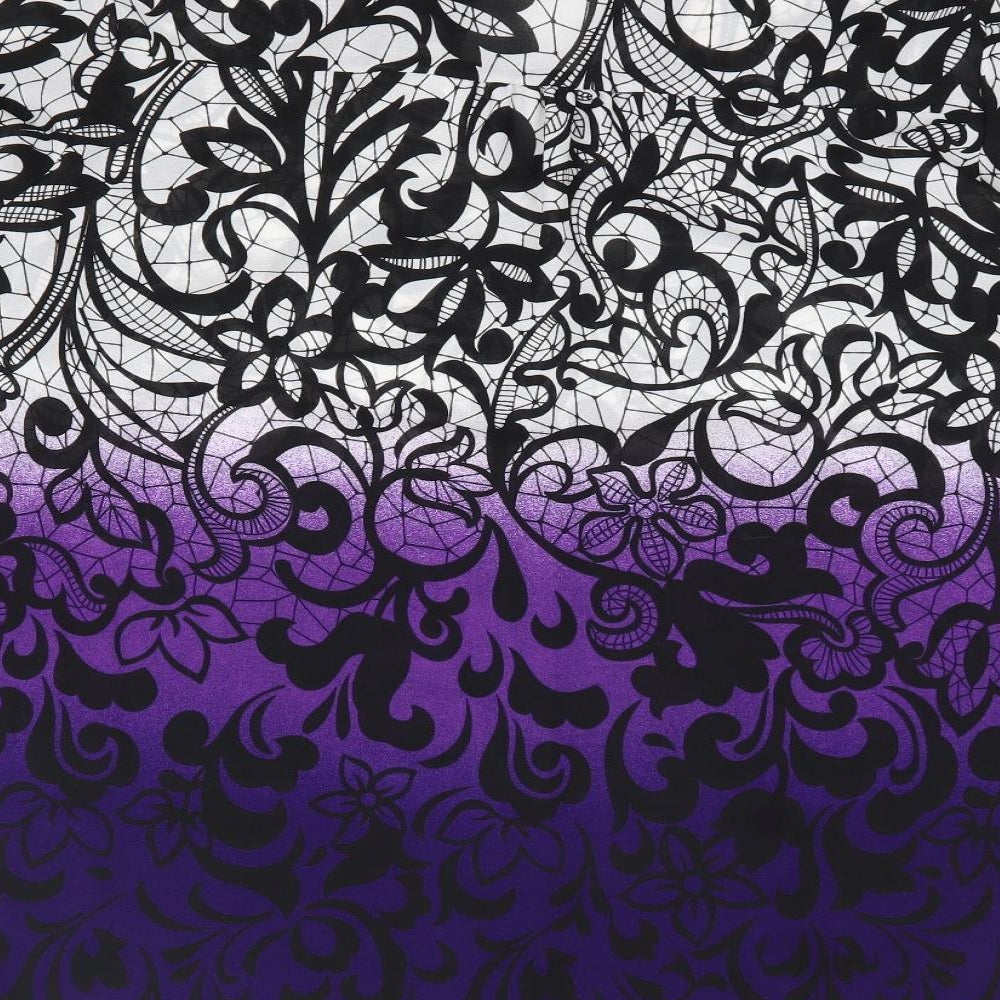 Per Una Womens Purple Floral Polyester Jersey Blouse Size 18 V-Neck