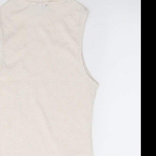 River Island Womens Beige Polyester Bodysuit One-Piece Size 10 Snap