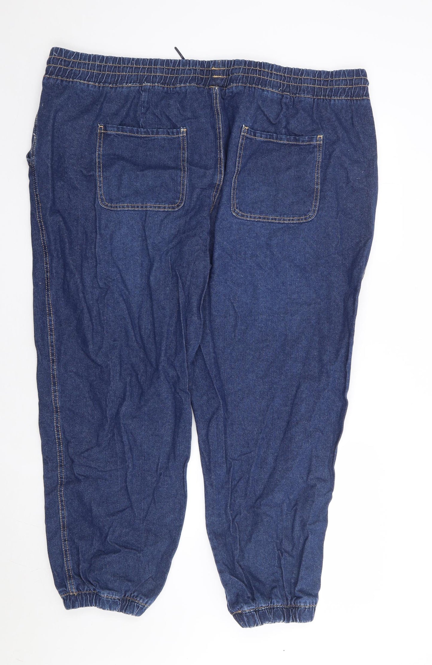 TU Womens Blue Cotton Tapered Jeans Size 22 L27 in Regular Drawstring
