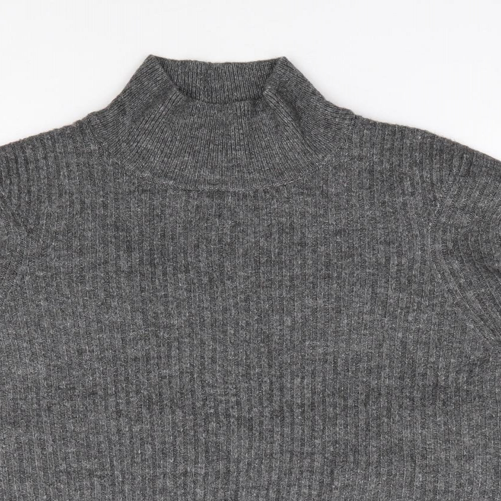 F&F Womens Grey High Neck Acrylic Pullover Jumper Size 16