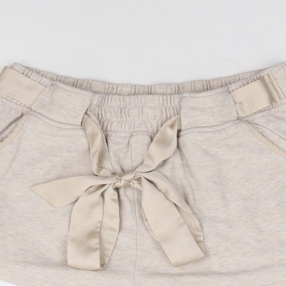 New Look Womens Beige Polyester Hot Pants Shorts Size S L3 in Regular Drawstring