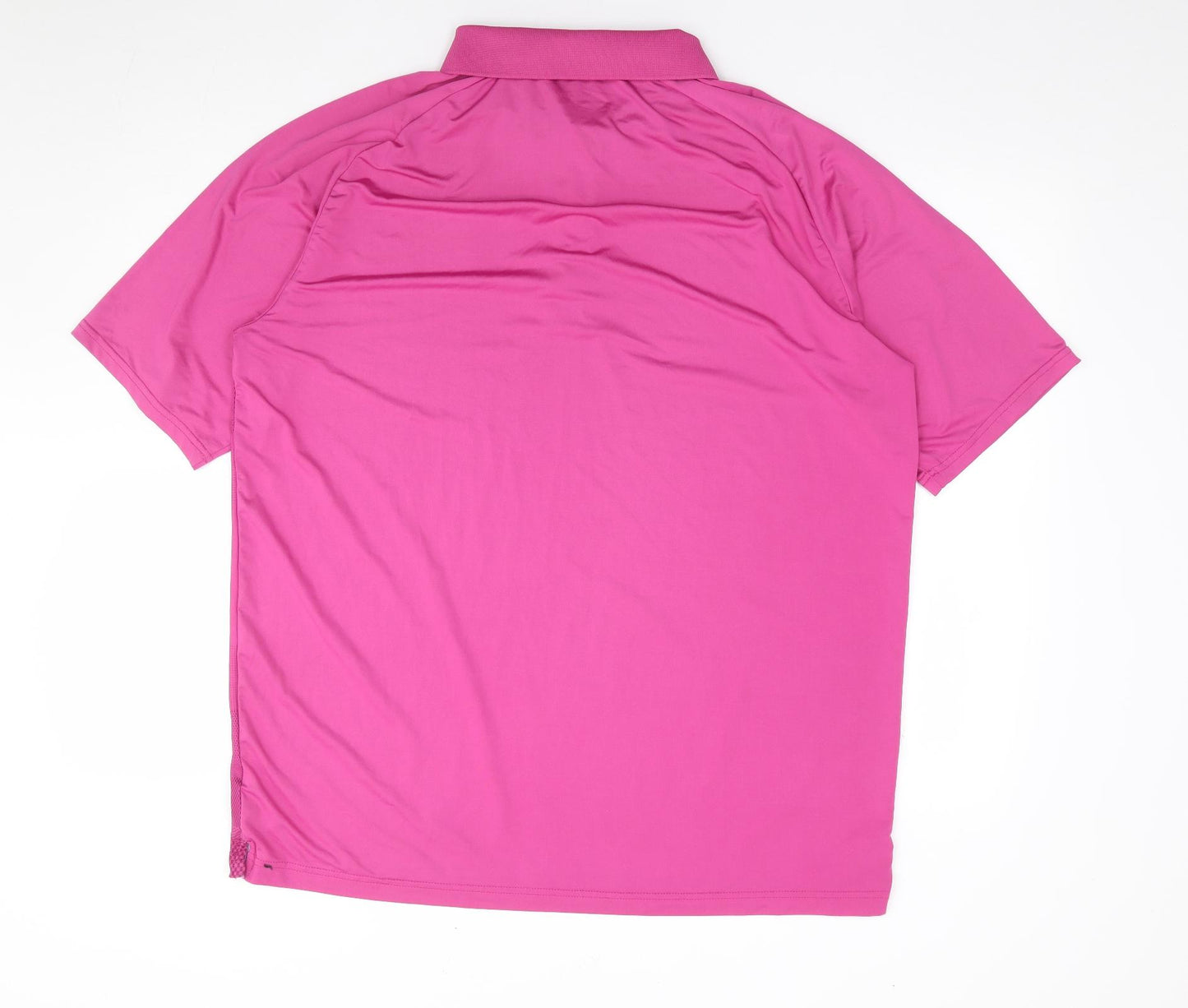 Dunnes Mens Pink Geometric Polyester Polo Size L Collared Pullover
