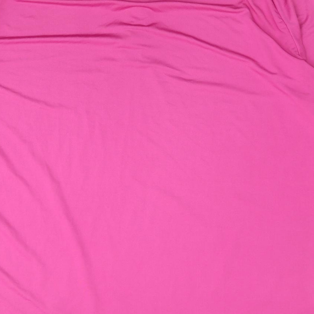 Dunnes Mens Pink Geometric Polyester Polo Size L Collared Pullover