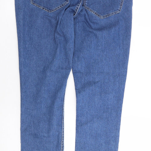 H&M Womens Blue Cotton Skinny Jeans Size 32 L28 in Regular Zip