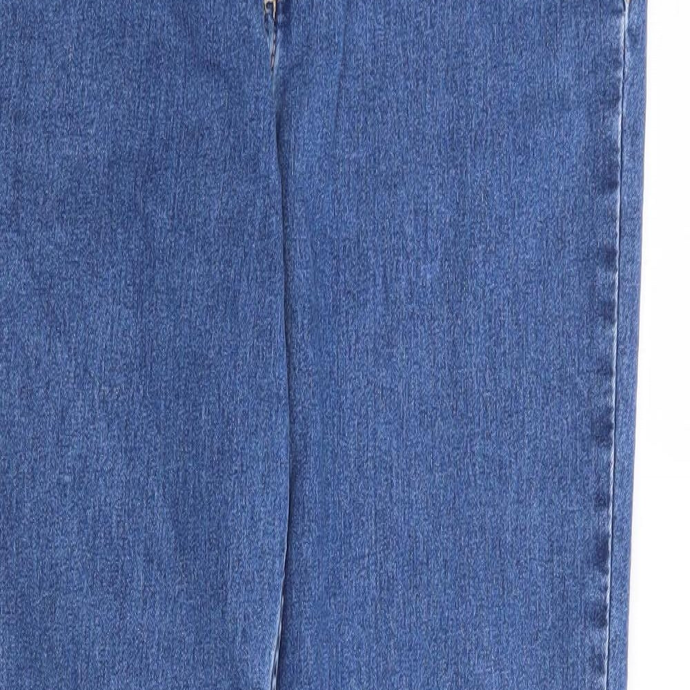 H&M Womens Blue Cotton Skinny Jeans Size 32 L28 in Regular Zip