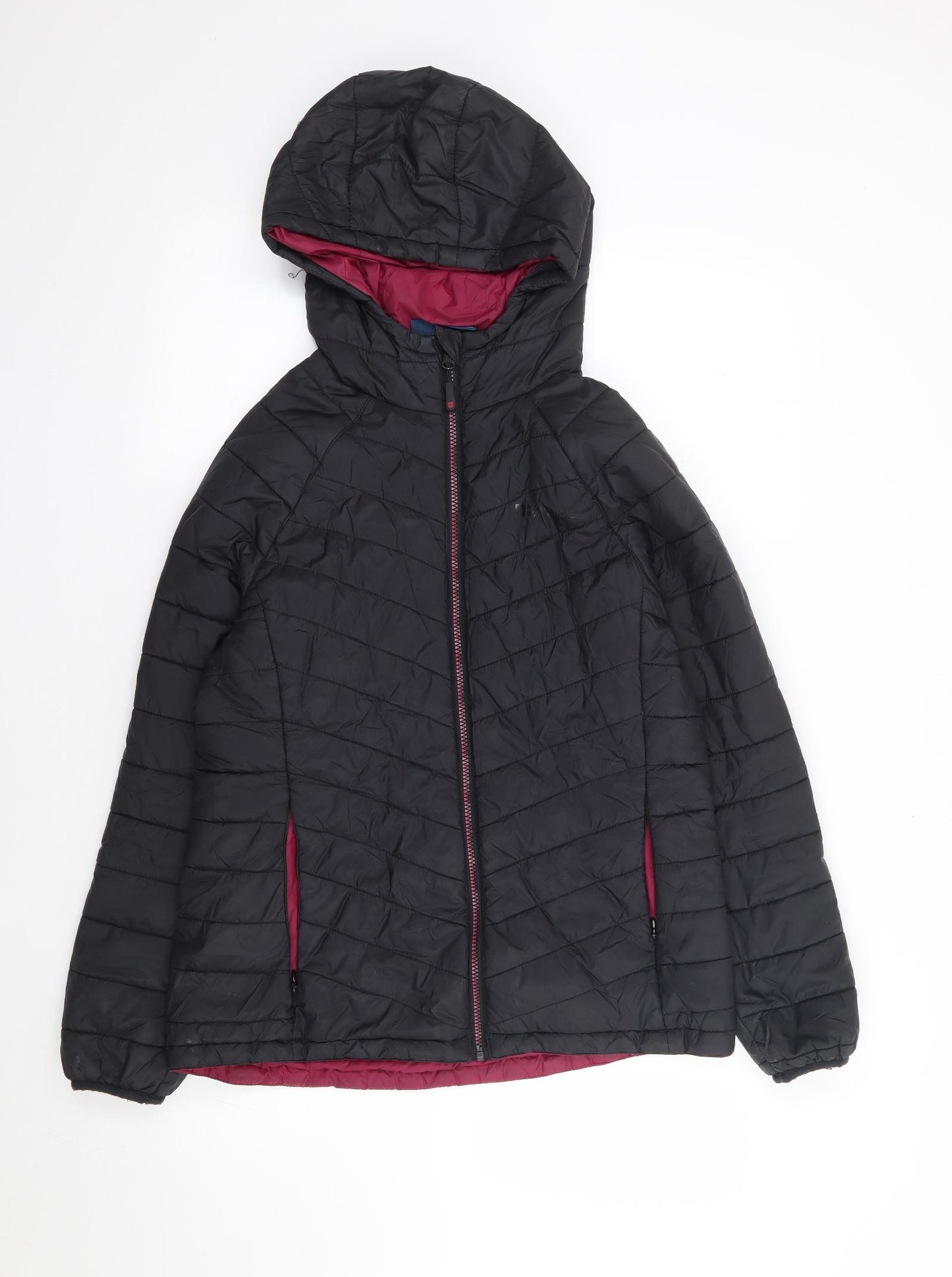 Mountain Warehouse Womens Black Rain Coat Coat Size 12 Zip