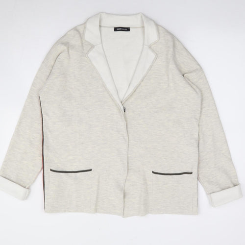 FRANK WALDER Womens Beige Jacket Size 14 Snap