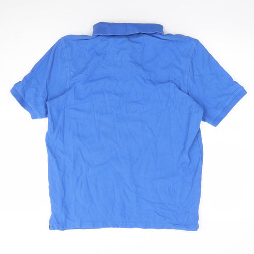 Modern Essentials Mens Blue Polyester Polo Size M Collared Pullover