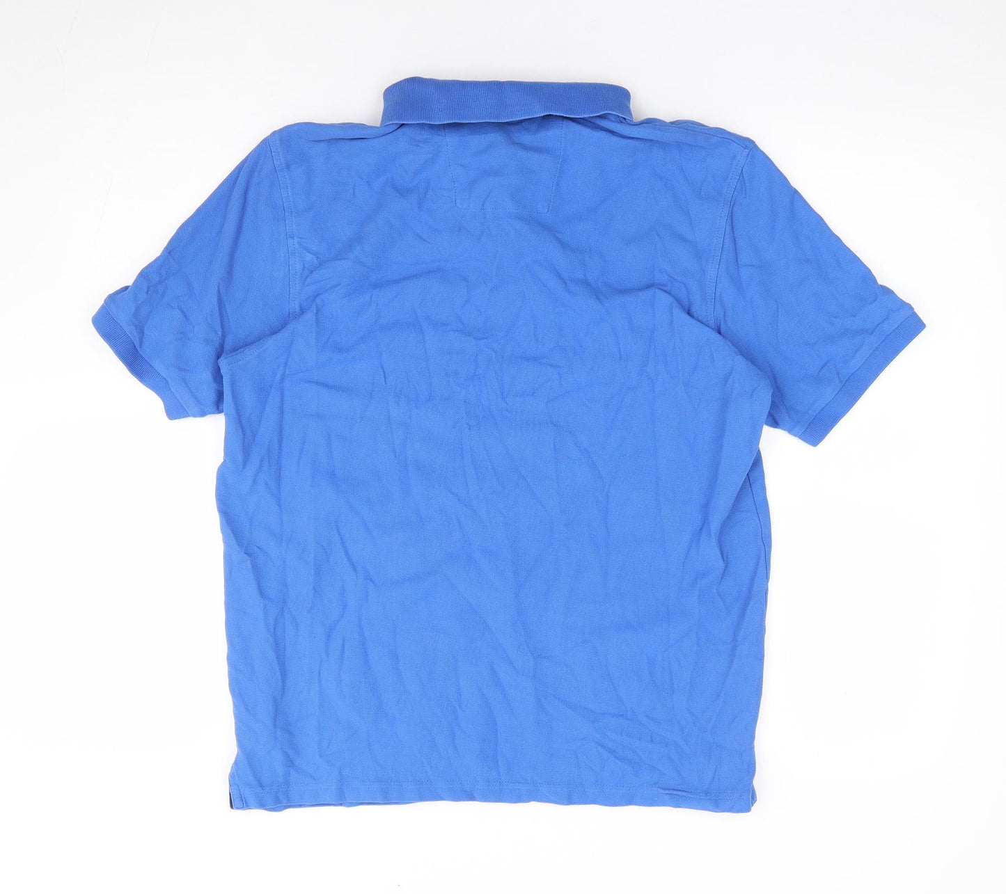 Modern Essentials Mens Blue Polyester Polo Size M Collared Pullover