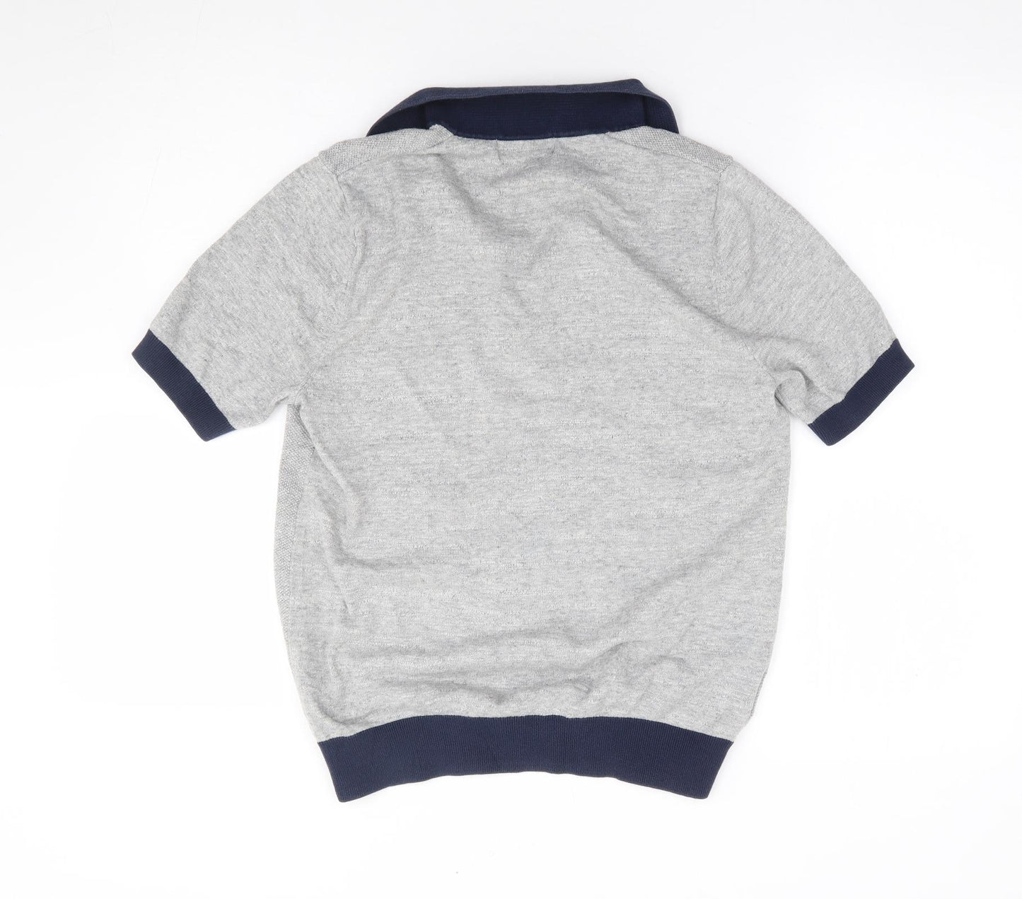 Fred Perry Mens Grey Cotton Polo Size S Collared Pullover