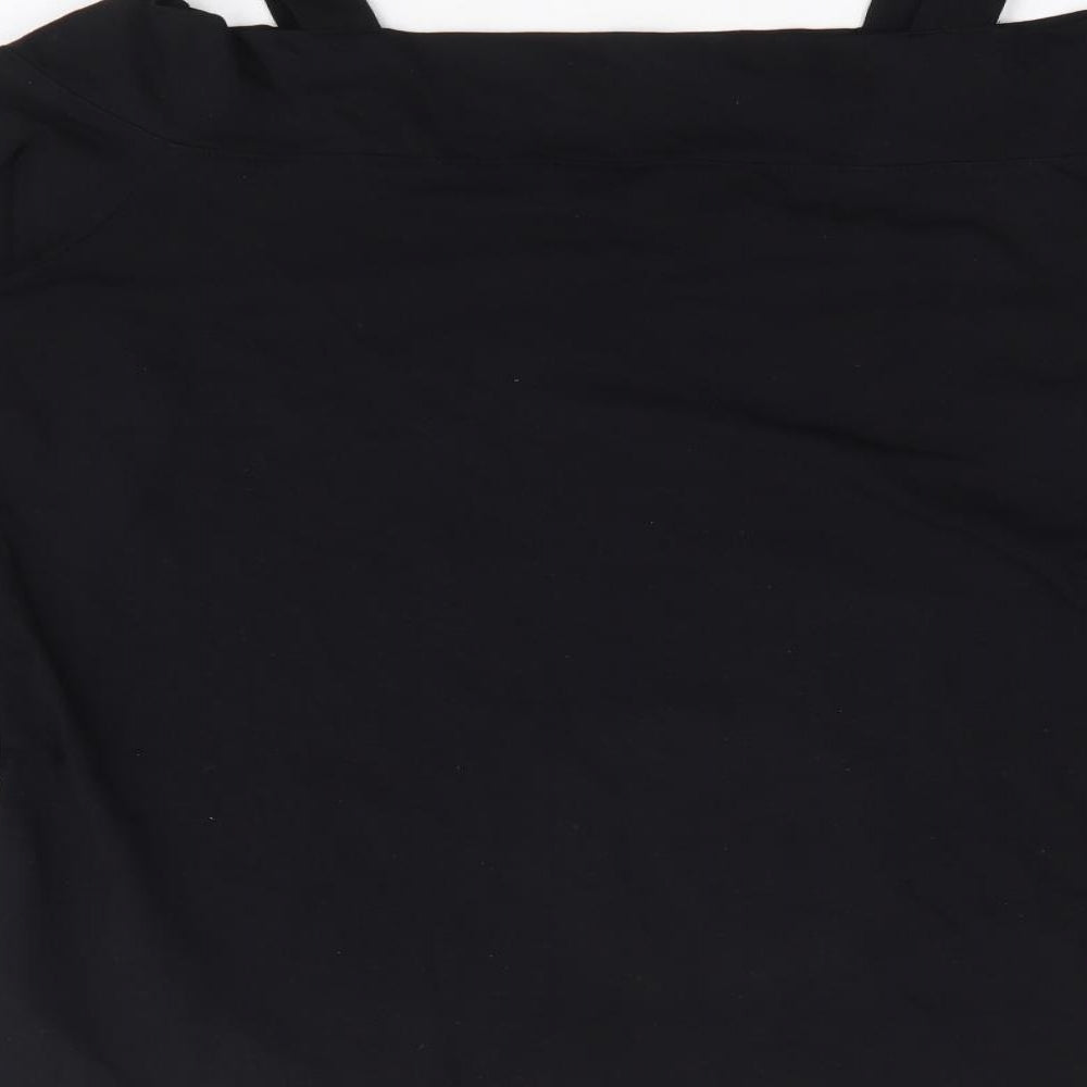 F&F Womens Black Cotton Jersey T-Shirt Size 18 Off the Shoulder