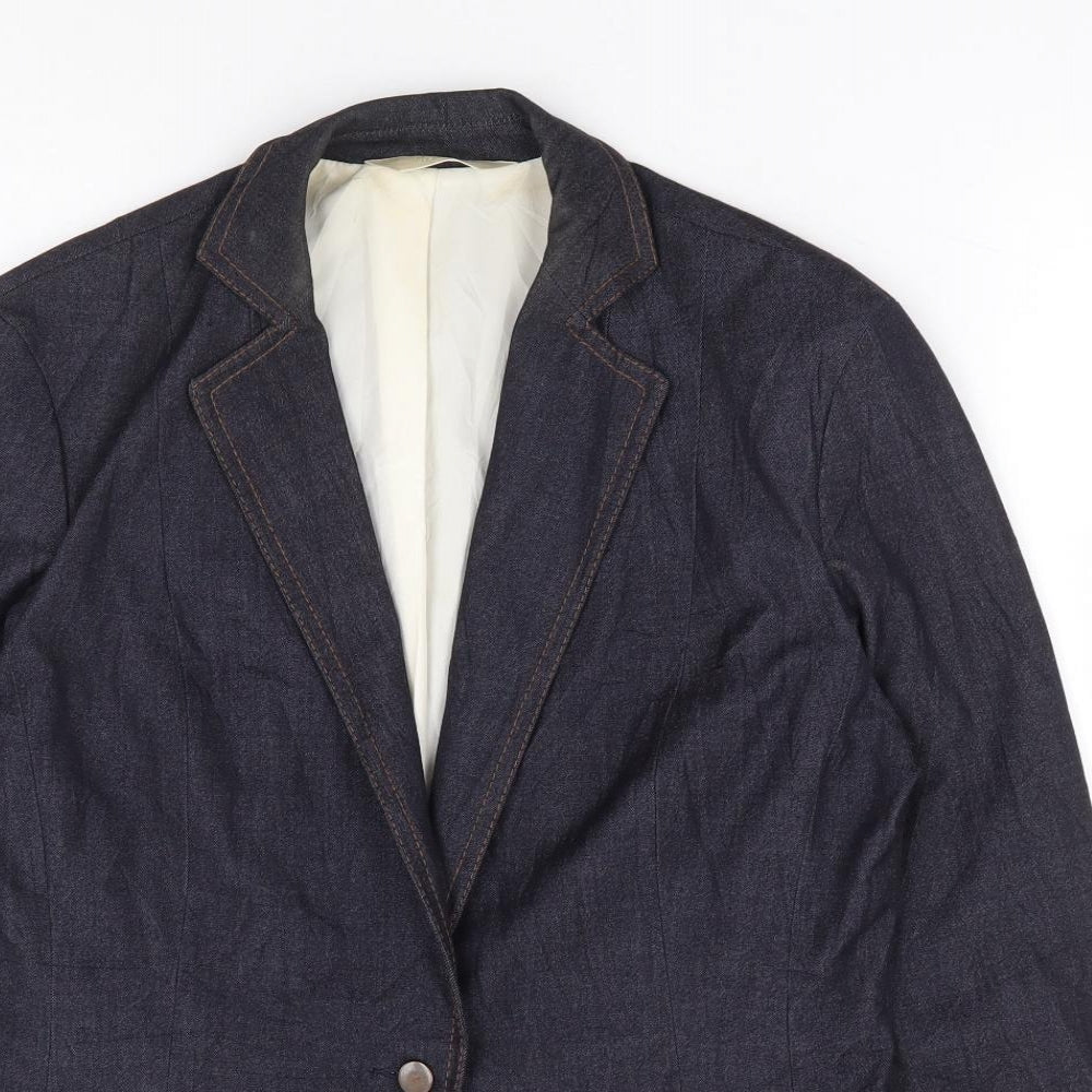 Marks and Spencer Womens Blue Polyester Jacket Suit Jacket Size 12