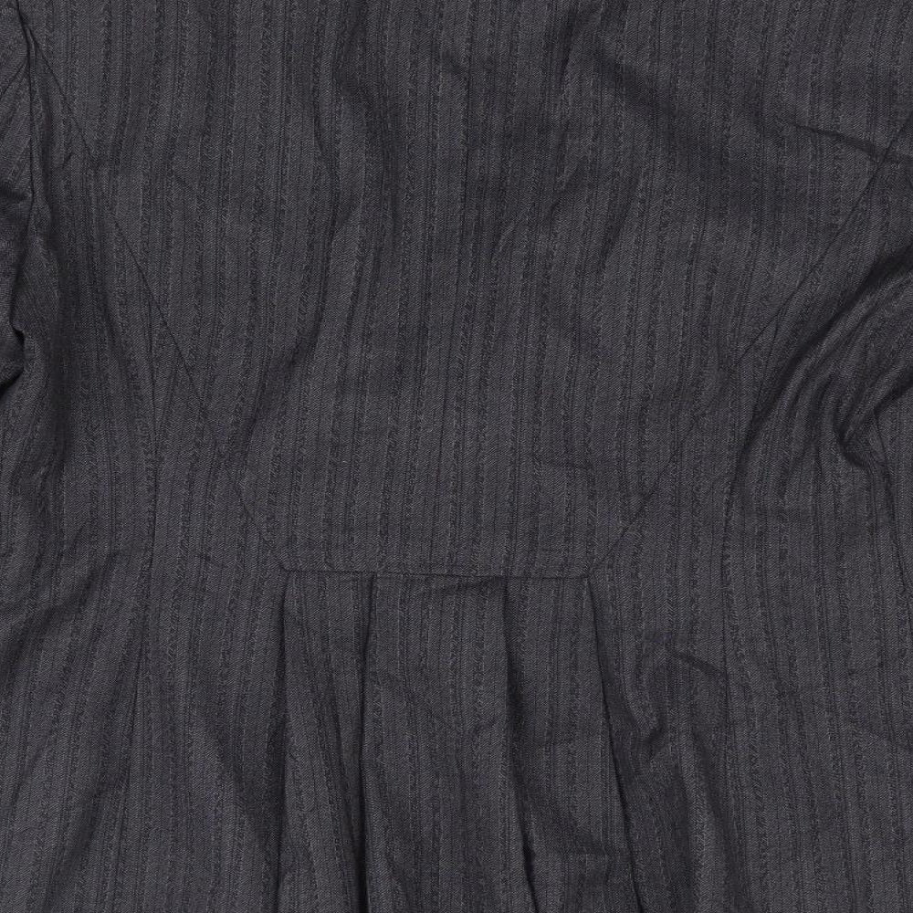 NEXT Womens Grey Striped Polyester Jacket Suit Jacket Size 10