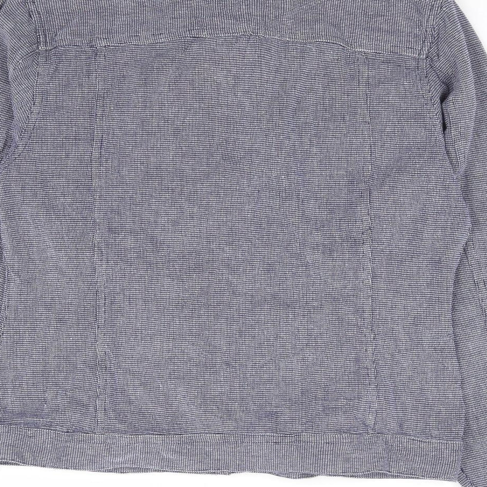 NEXT Womens Blue Geometric Jacket Size 12 Button