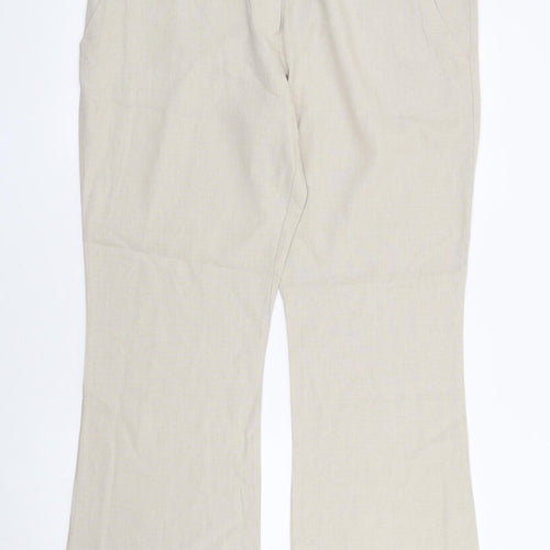 George Womens Beige Polyester Trousers Size 40 L32 in Regular Zip
