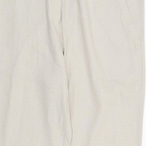 George Womens Beige Polyester Trousers Size 40 L32 in Regular Zip