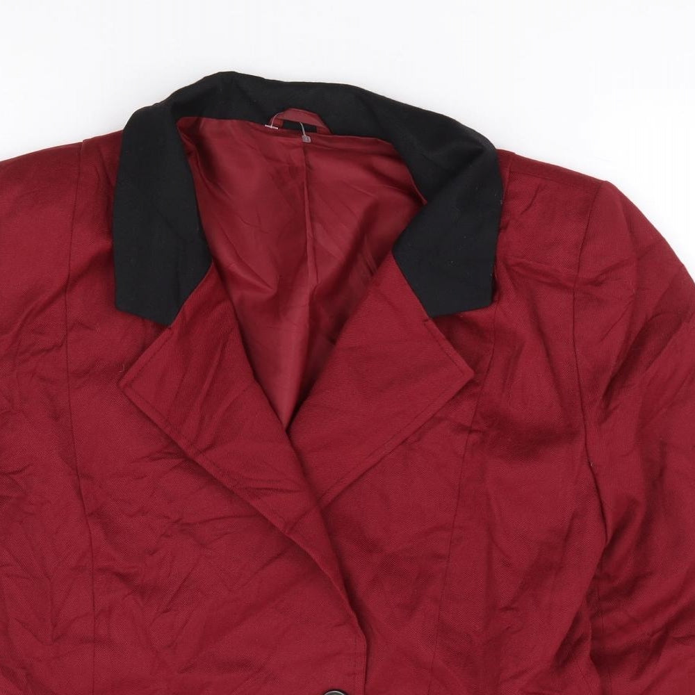 Viyell Womens Red Wool Jacket Suit Jacket Size 10