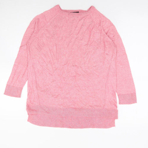 Warehouse Womens Pink Round Neck Polyester Pullover Jumper Size 14