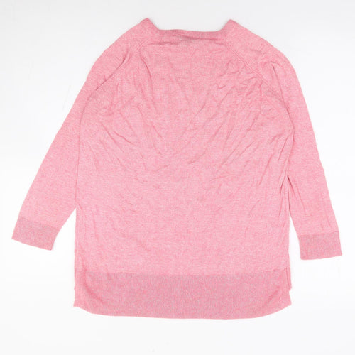 Warehouse Womens Pink Round Neck Polyester Pullover Jumper Size 14