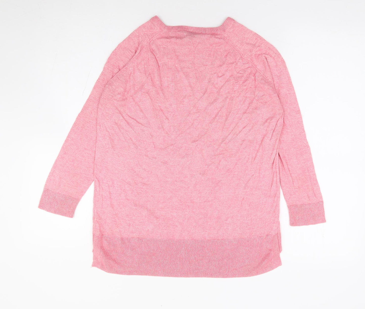 Warehouse Womens Pink Round Neck Polyester Pullover Jumper Size 14