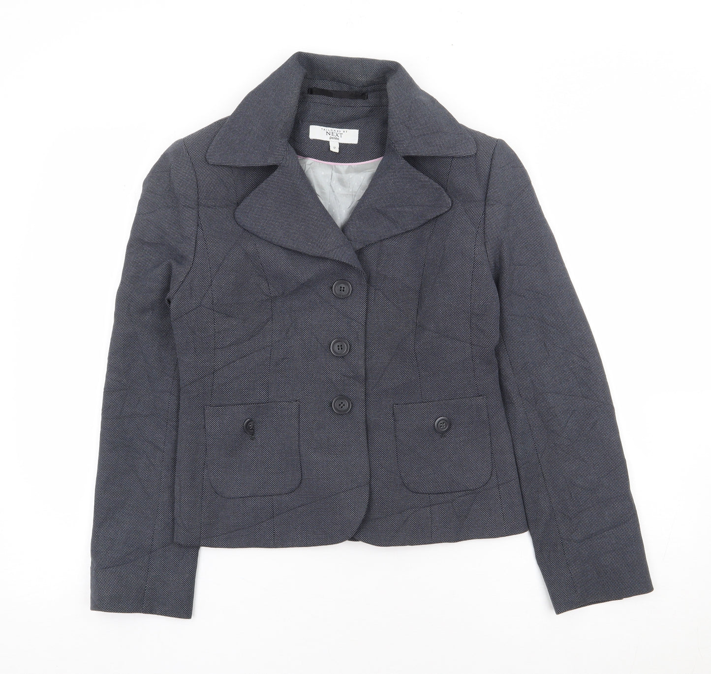 NEXT Womens Blue Flecked Polyester Jacket Suit Jacket Size 12