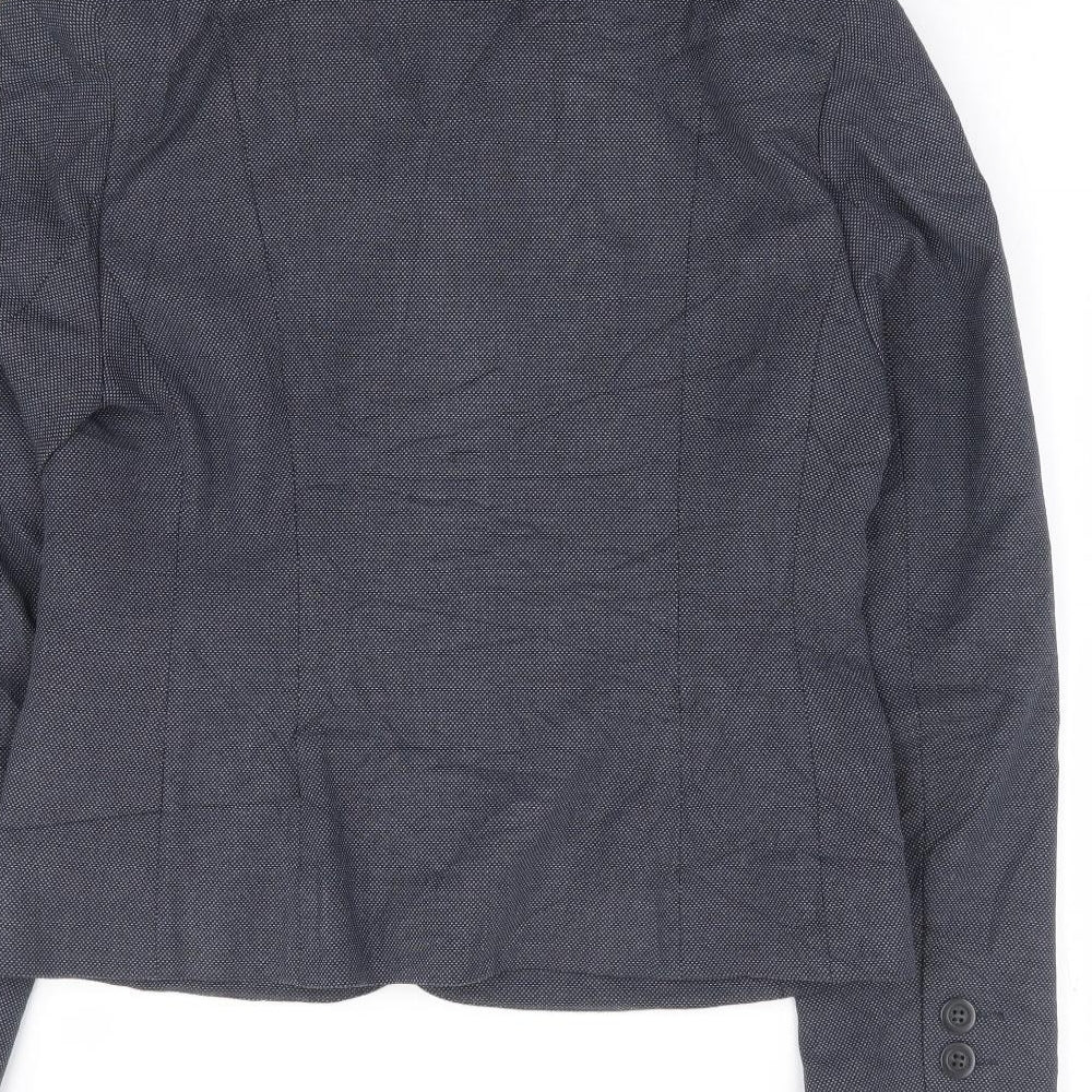 NEXT Womens Blue Flecked Polyester Jacket Suit Jacket Size 12