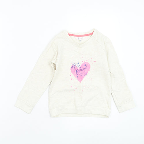 Kanz Girls Ivory Polyester Pullover Sweatshirt Size 4 Years Pullover - Heart