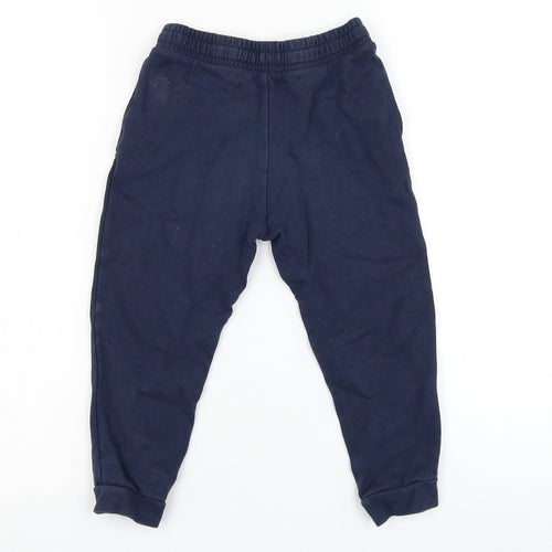 River Island Boys Blue Cotton Jogger Trousers Size 5-6 Years Regular Pullover