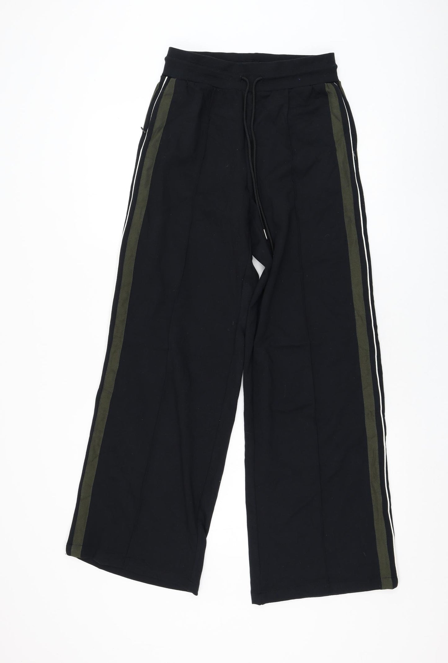 Marks and Spencer Womens Black Viscose Jogger Trousers Size 6 L30 in Regular Drawstring