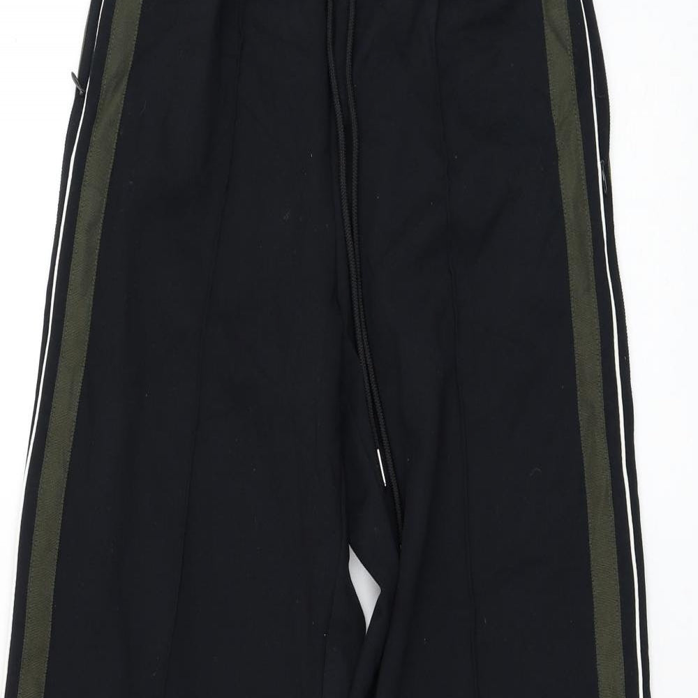 Marks and Spencer Womens Black Viscose Jogger Trousers Size 6 L30 in Regular Drawstring