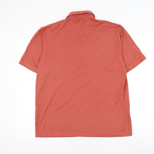 Gabucci Mens Red Cotton Polo Size L Collared Pullover