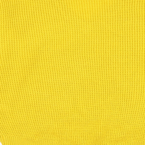 Vera Moda Womens Yellow V-Neck Acrylic Pullover Jumper Size S