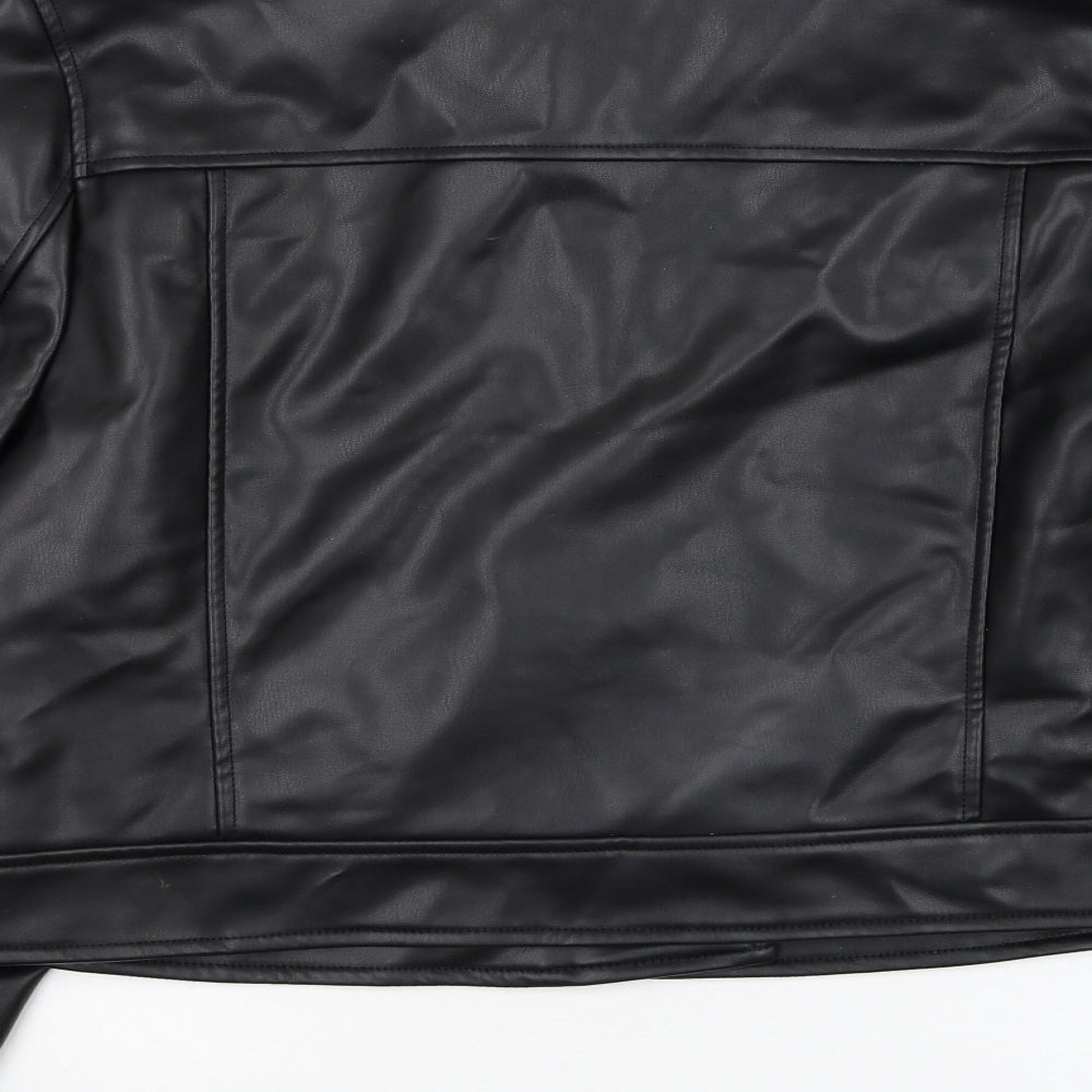 ASOS Womens Black Biker Jacket Size 16 Zip