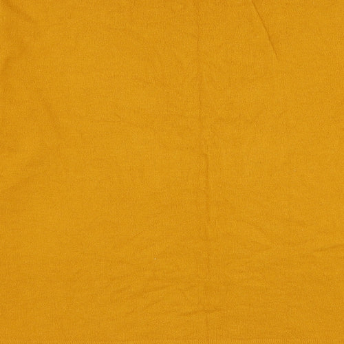 F&F Womens Yellow Round Neck Polyester Pullover Jumper Size 12