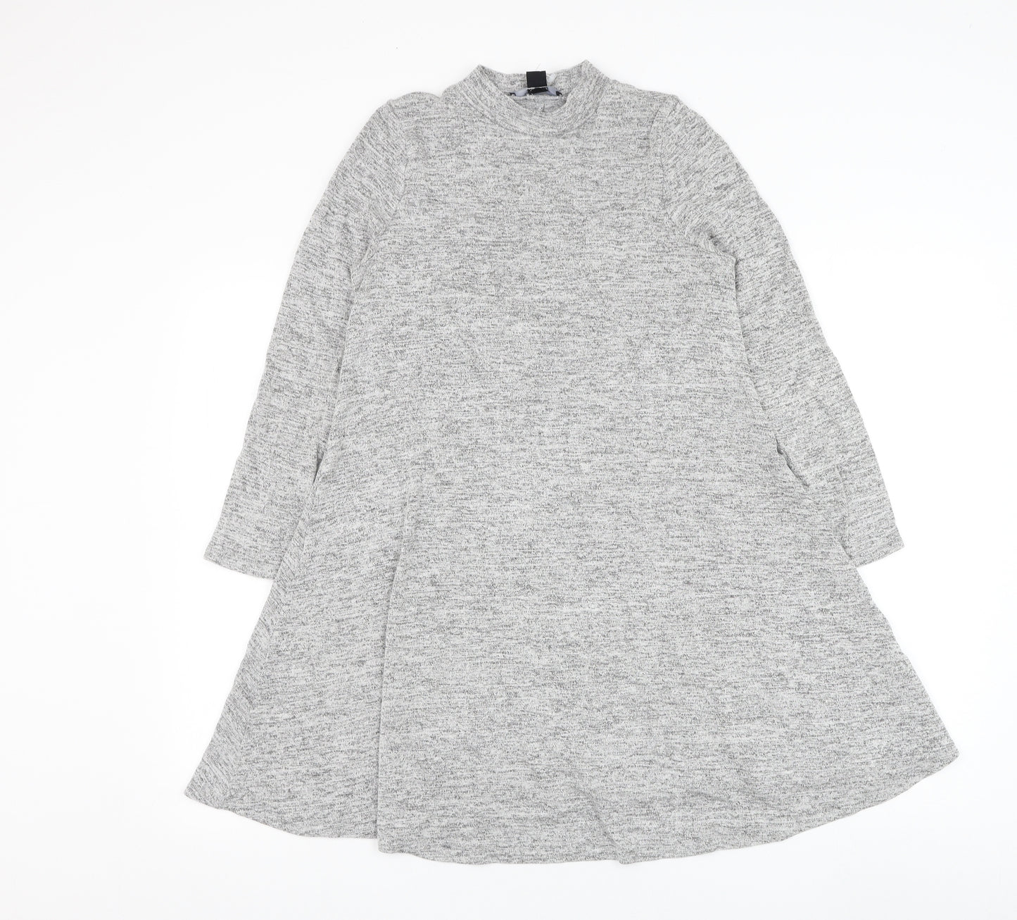 Atmosphere Womens Grey Viscose Jumper Dress Size 12 Mock Neck Pullover