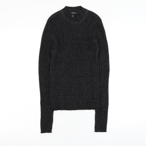 FOREVER 21 Womens Black Round Neck Polyester Pullover Jumper Size M