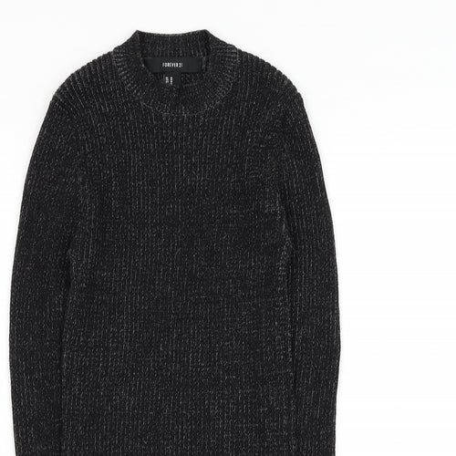 FOREVER 21 Womens Black Round Neck Polyester Pullover Jumper Size M
