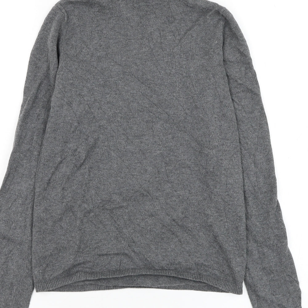 H&M Girls Grey Round Neck Cotton Pullover Jumper Size 9-10 Years Pullover - Christmas