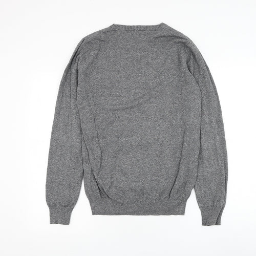 Shore Leave Mens Grey Round Neck Cotton Pullover Jumper Size M