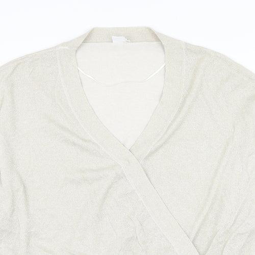 Saint Womens Gold V-Neck Viscose Pullover Jumper Size S