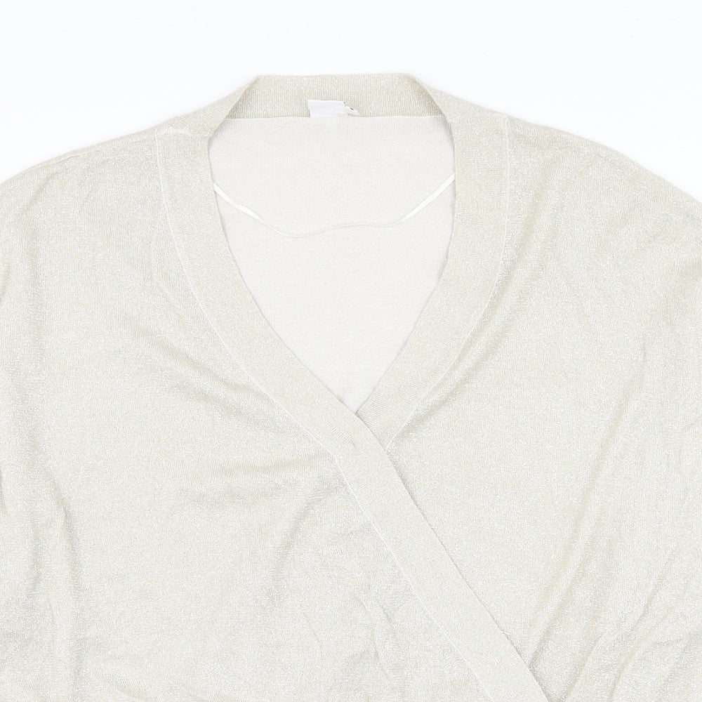Saint Womens Gold V-Neck Viscose Pullover Jumper Size S