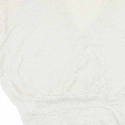 Saint Womens Gold V-Neck Viscose Pullover Jumper Size S